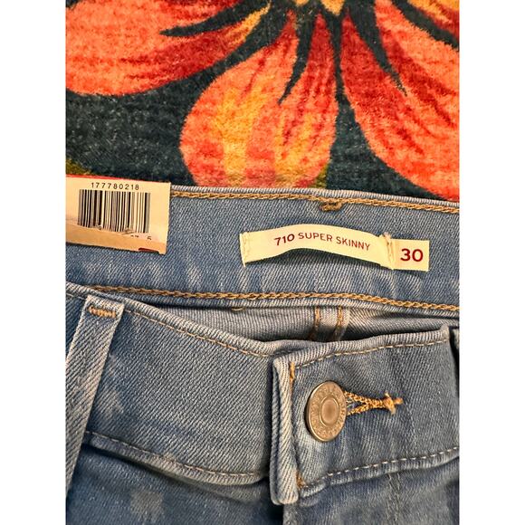 NWT Levi's 701 Super Skinny Palm Tree Jeans Size 30 - Picture 7 of 9